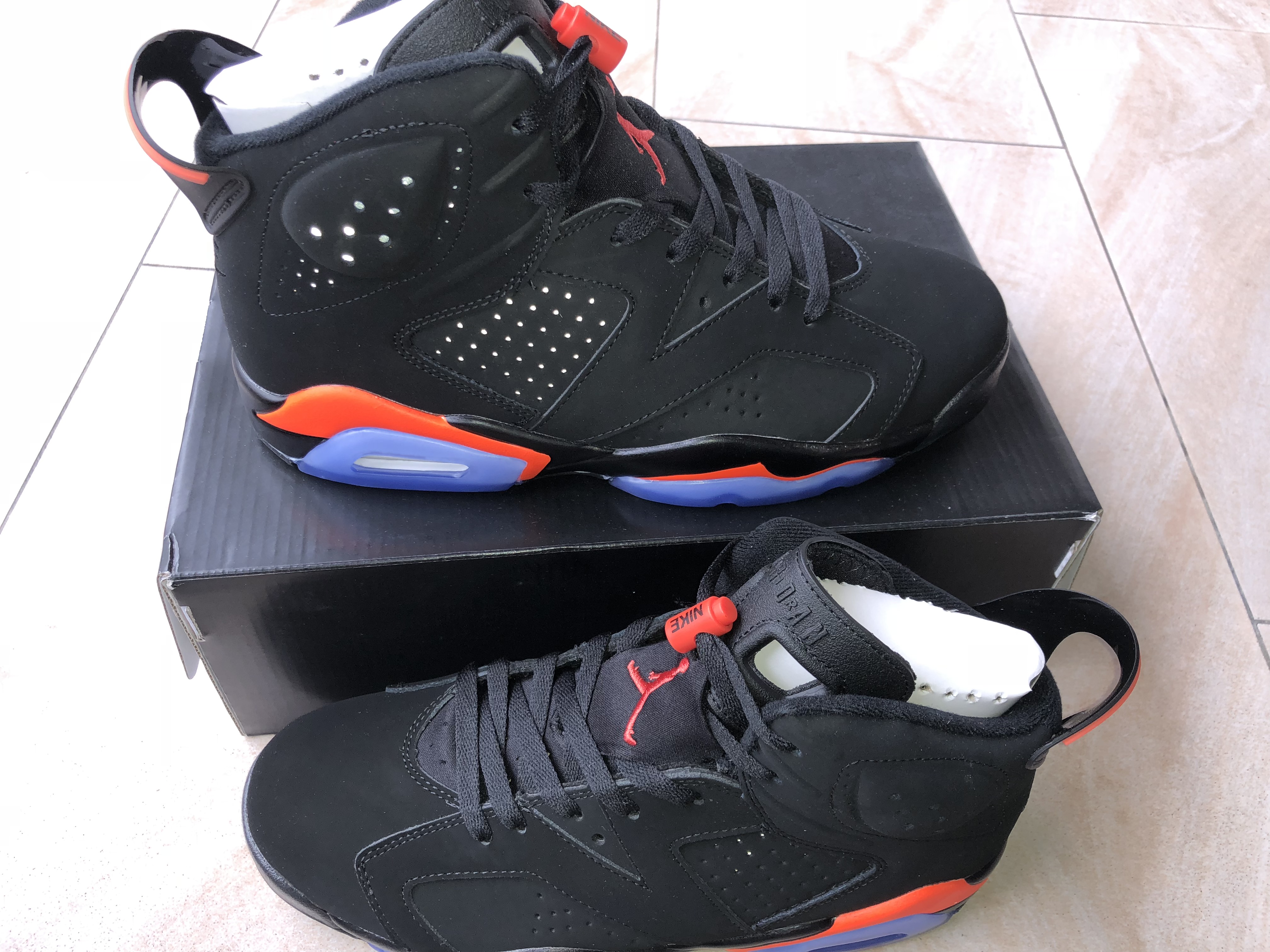 Air Jordan 6 Retro 2019 Black Red Air Logo Shoes